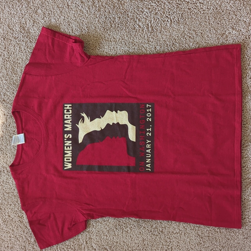 2017 Women's March On Washington Red Cotton And Polyester Tee